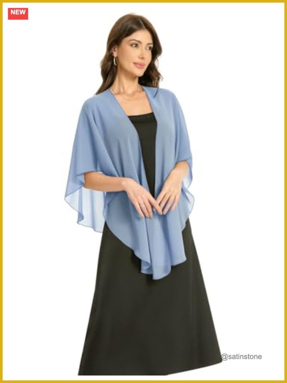 Sheer Chiffon Evening Shawl Wrap for Dresses, Elegant Bridal Scarf